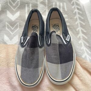 Vans Classic Slip on Black Plaid